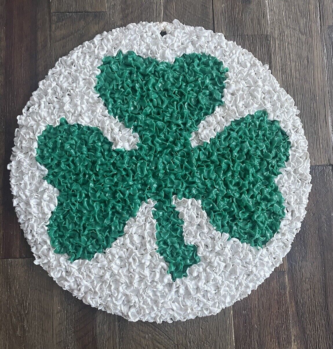Vintage St Patrick’s Day Shamrock Melted Popcorn Plastic Decor Boston Celtics