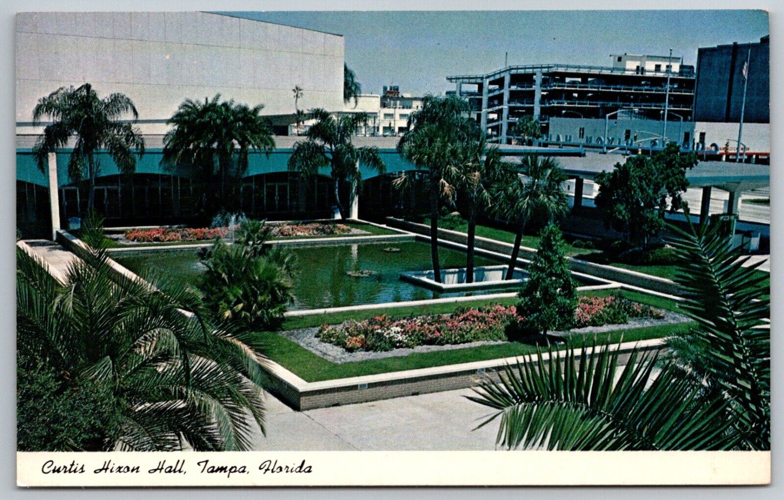 Tampa Florida Postcard Curtis Hixon Hall Convention Center Chrome 1965 UY