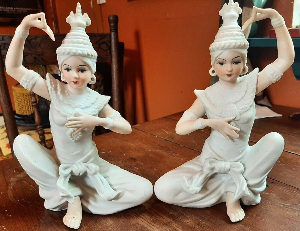 Vintage 1950\'s Thai Dancer Figurines 