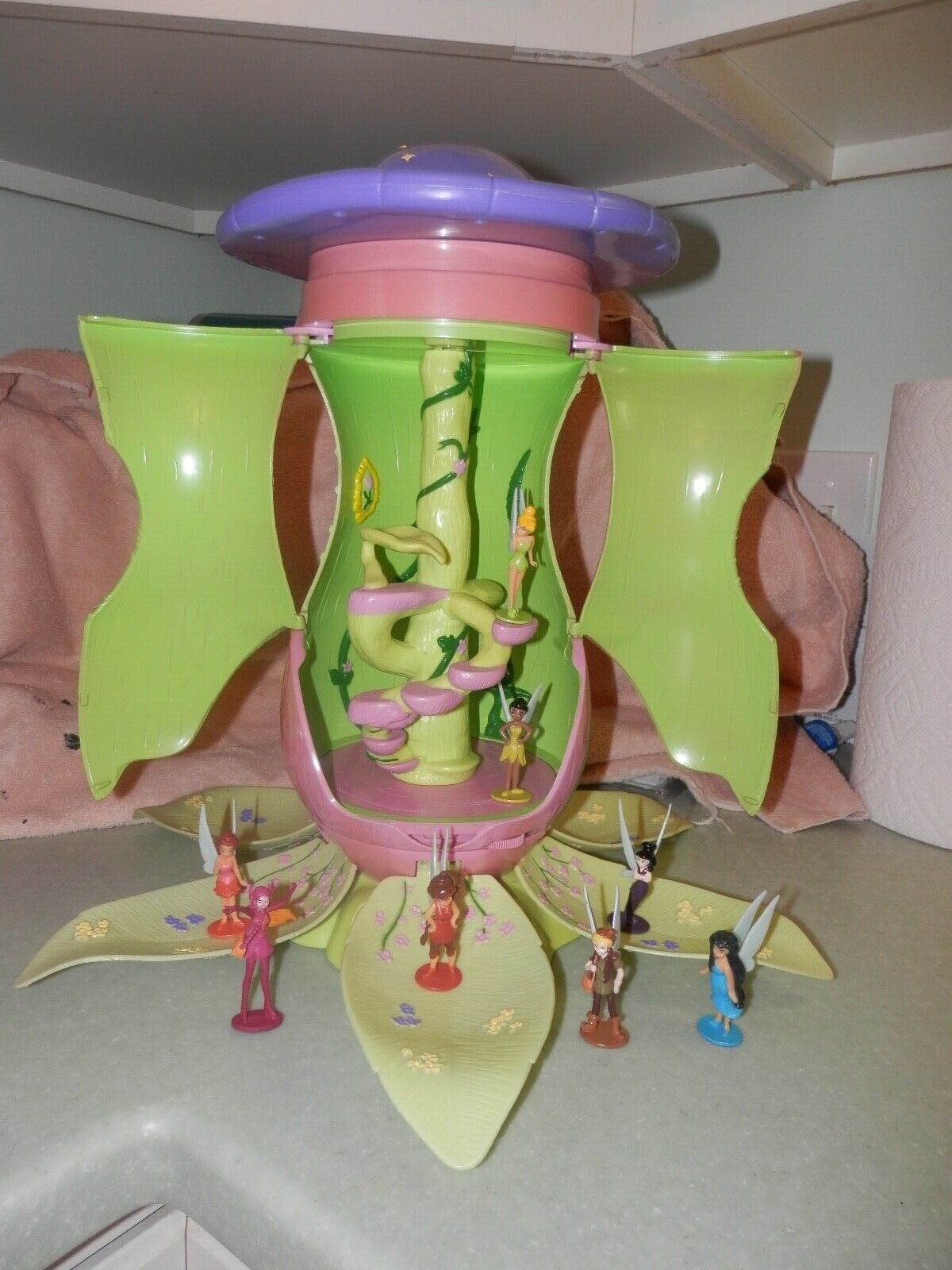 Disney Magical Music Tinkerbell Fairy Mushroom Doll tree House  with Fairies
