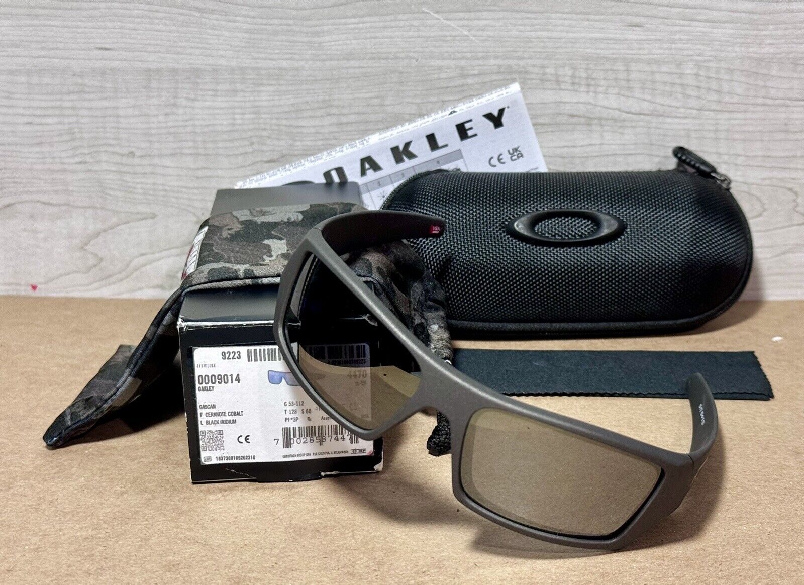 Oakley 53-112 SI Gascan Cerakote Cobalt Black Iridium Polarized Sunglasses