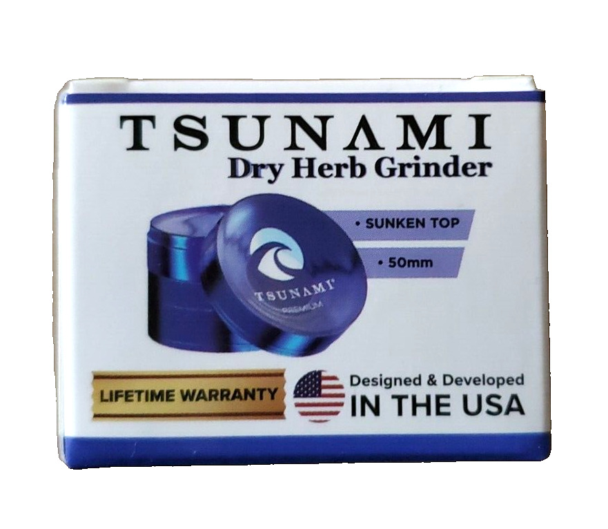 Tsunami Herb Grinder 50mm Blue