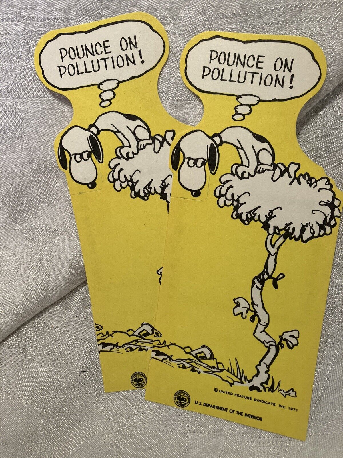 vintage johnny horizon snoopy pounce on pollution bookmarks