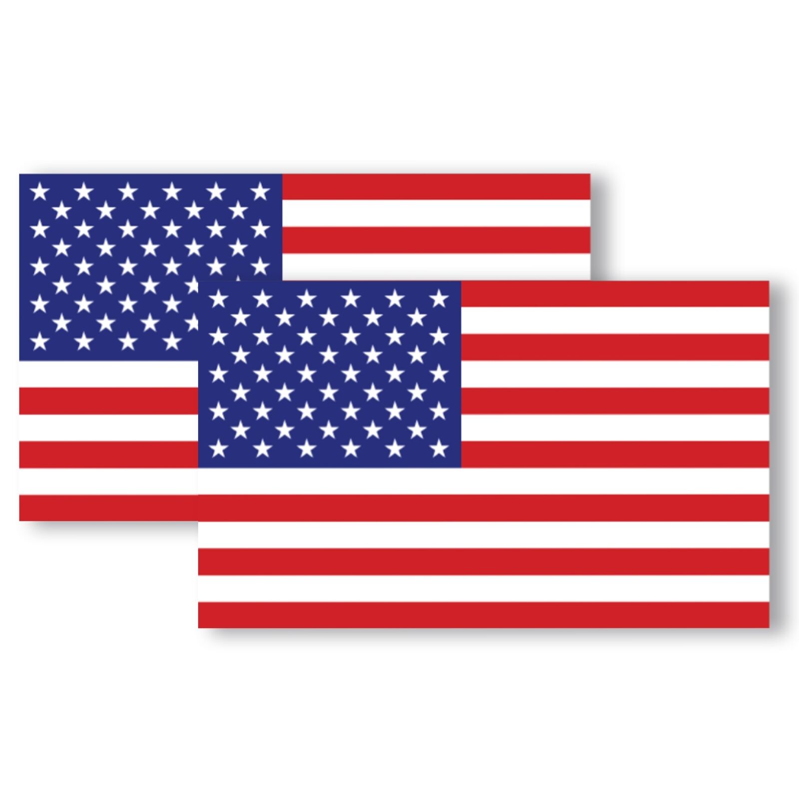 USA Patriotic American Flag Adhesive Decal Sticker, 2 Pack, 3x5 Inch
