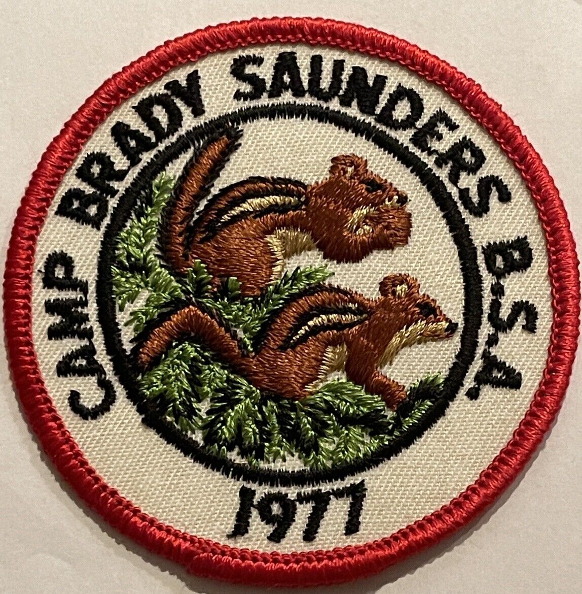 1977 Camp Brady Saunders Patch BSA Boy Scouts Of America Embroidered Badge Vtg