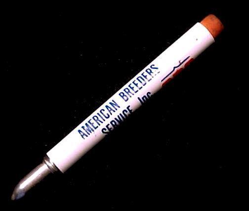 ABS American Breeders Service Bullet Pencil Farm Genetics Vintage Advertising