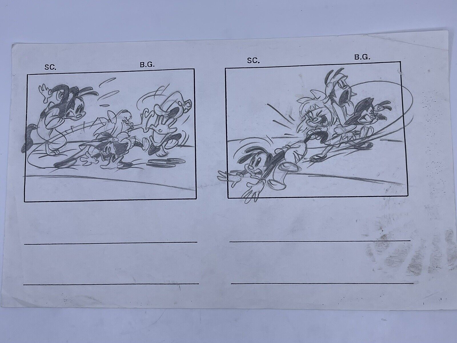 Animaniacs Original Production Storyboard Art Yakko Whacko Dot Elmyra RARE 1993