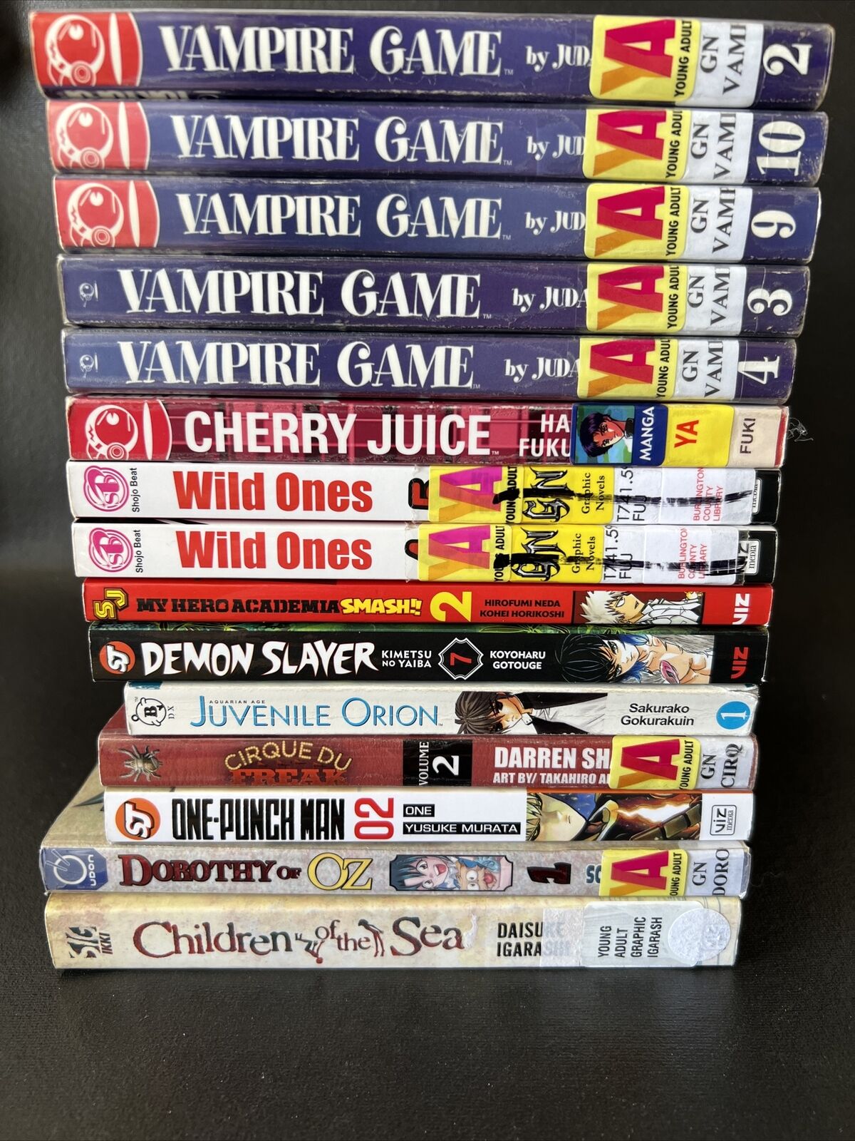 Lot of 15 random manga (English) Books Children…Sea, Wild Ones, Vampire Game++