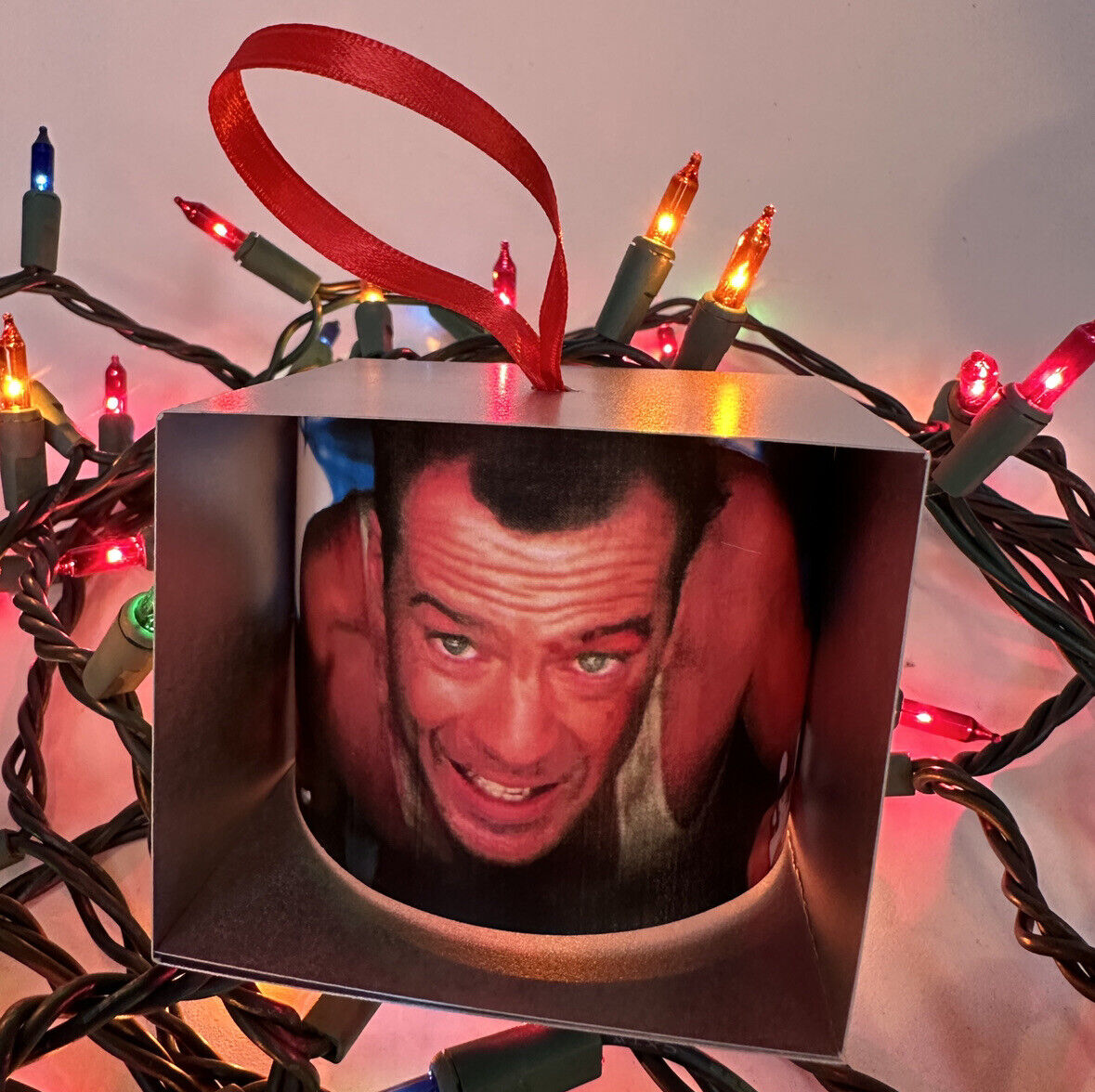 The Original Die Hard Bruce Willis John McClane Vent Scene Christmas Ornament