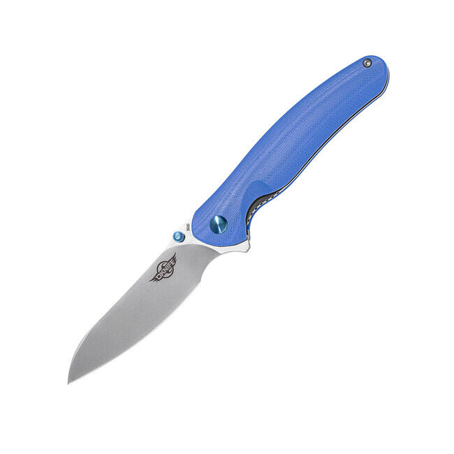 Olight Oknife Drever Folding Knife Blue G10 Handle N690 Sheepsfoot Plain OLDRBLU