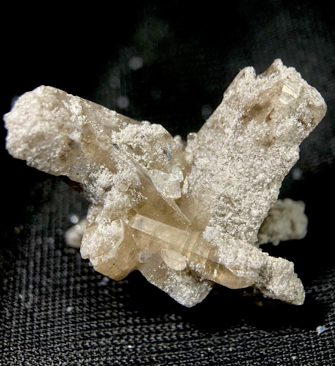 TOPAZ & BIXBYITE Crystal on Rhyolite Mineral Gem Cluster - Thomas Range, UTAH