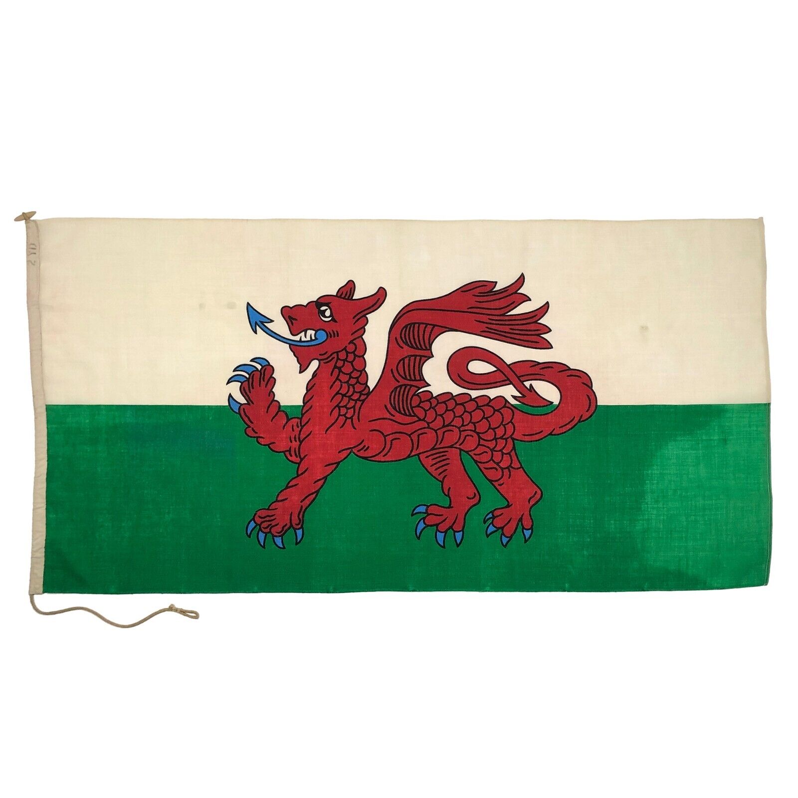 Vintage Wales Flag Wool Cloth UK United Kingdom Nautical Welsh Dragon Unique