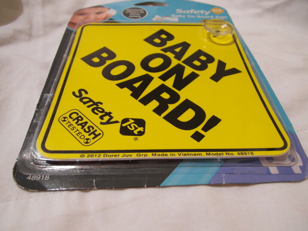 NEW ORIGINAL 1980S STYLE BABY ON BOARD YELLOW CAR TRUCK WINDOW SIGN SAFETY DECAL