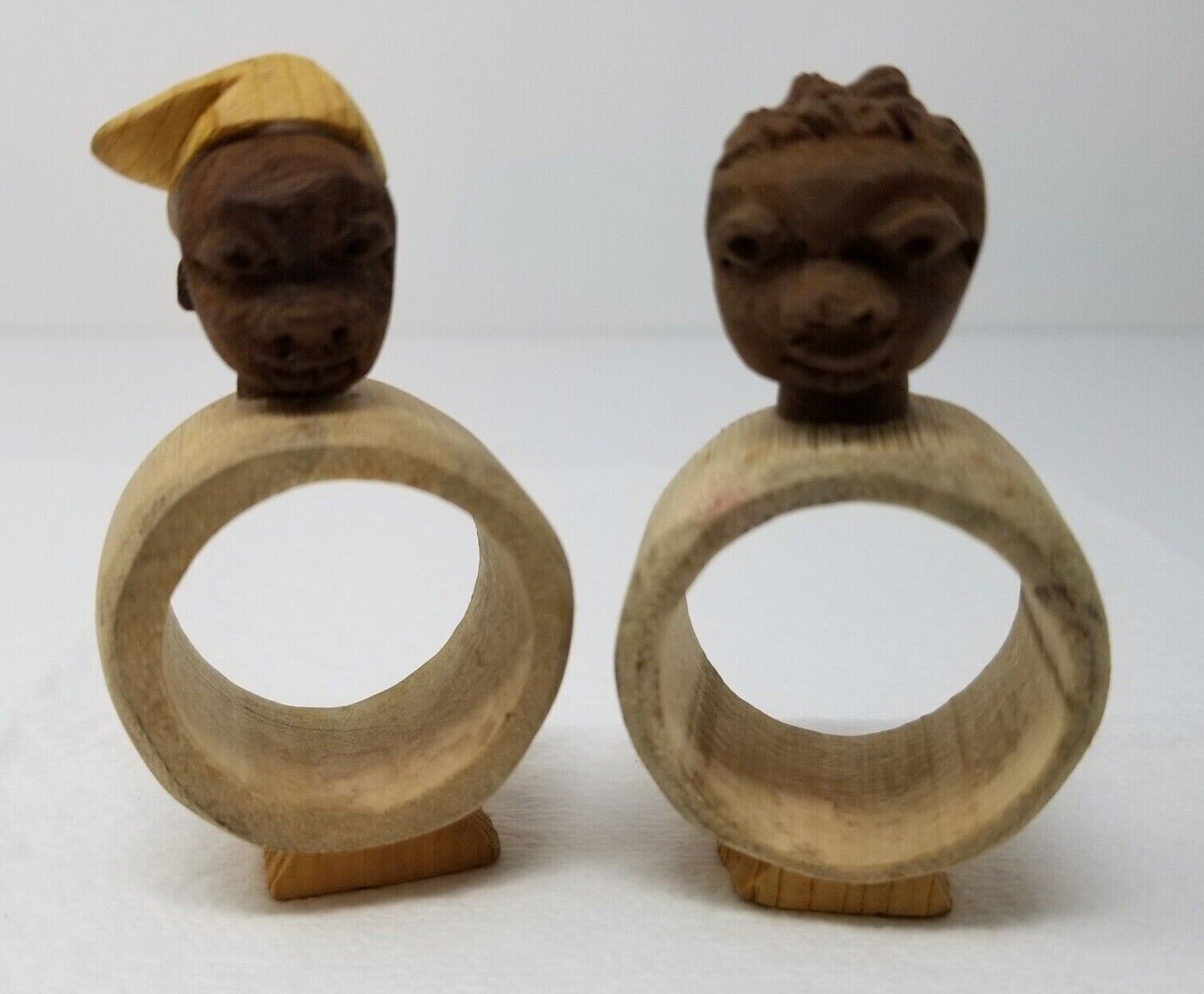Napkin Rings African Onyina Ghana Hand Carved Set of 2