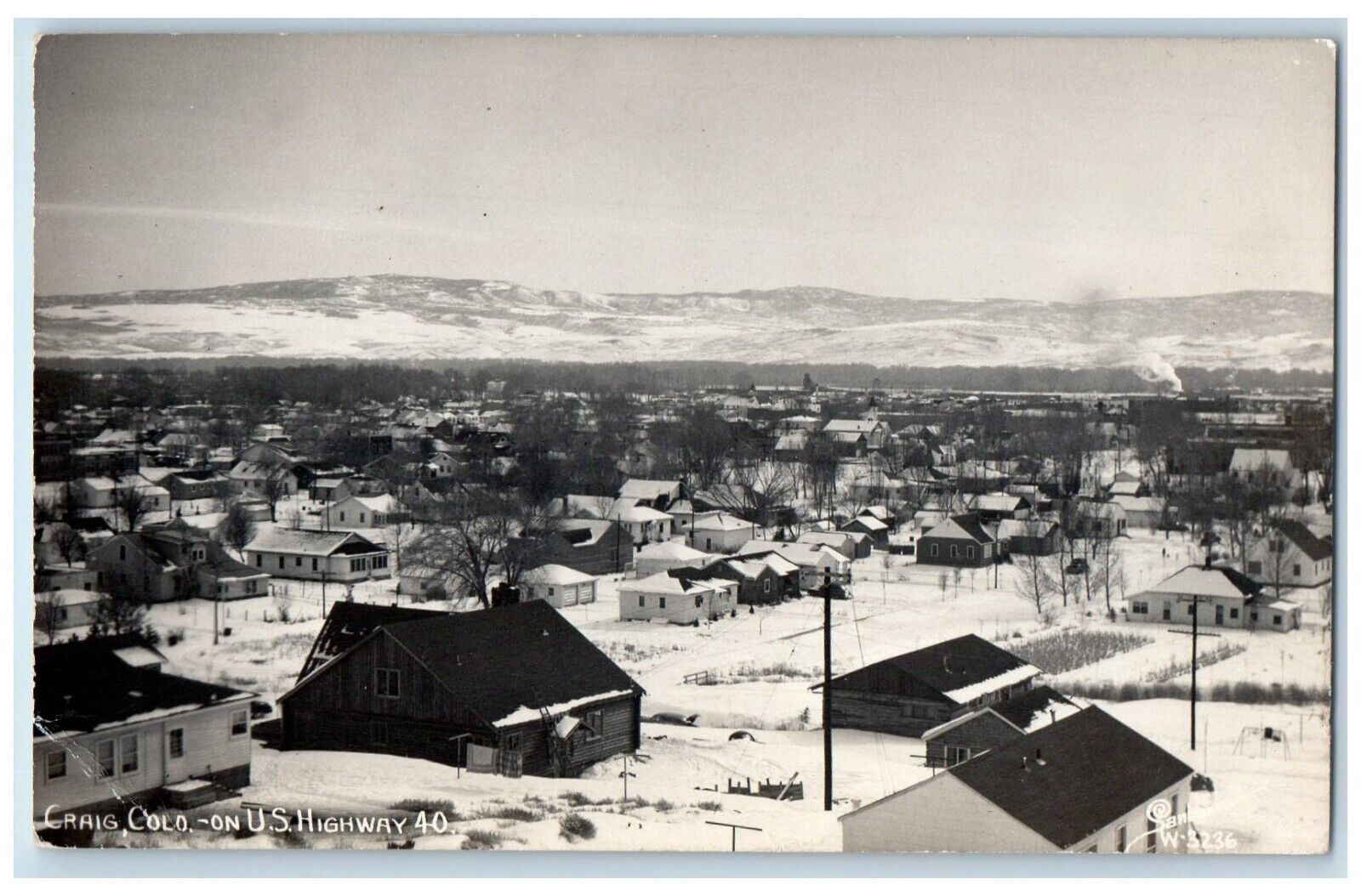 c1950\'s Craig U.S. Highway 40 Snow Mountains Colorado CO RPPC Photo Postcard