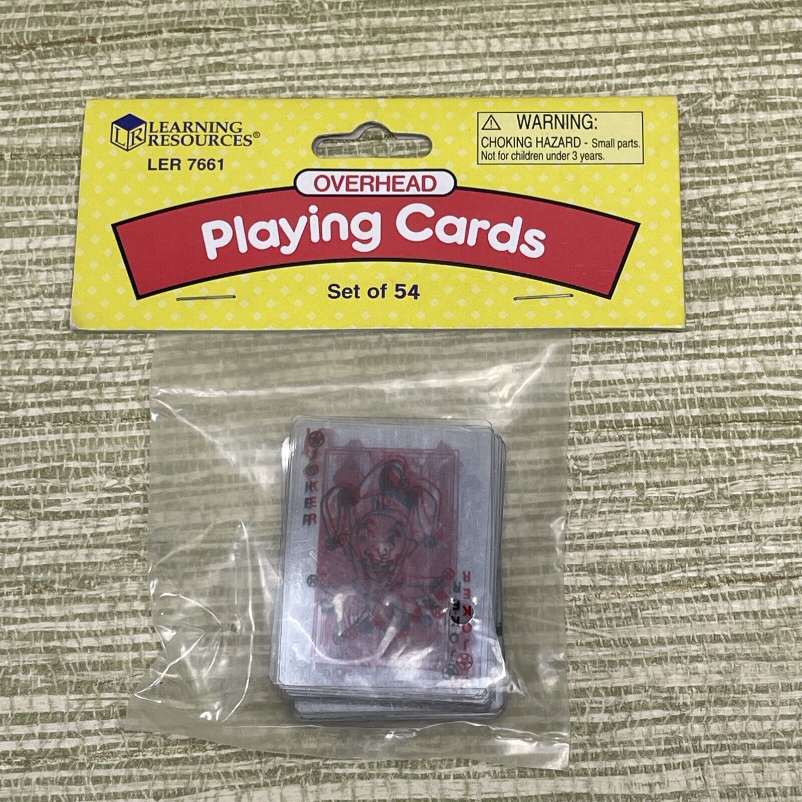 Learning Resources Mini 2” Inch Transparent Overhead Playing Cards NIP Sealed
