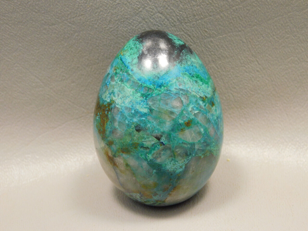 Chrysocolla Malachite Stone Egg Carving 2.2 inch Arizona #O8