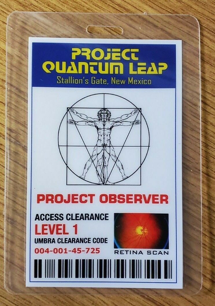 Quantum Leap ID Badge - Project Observer Level 1 Cosplay costume 