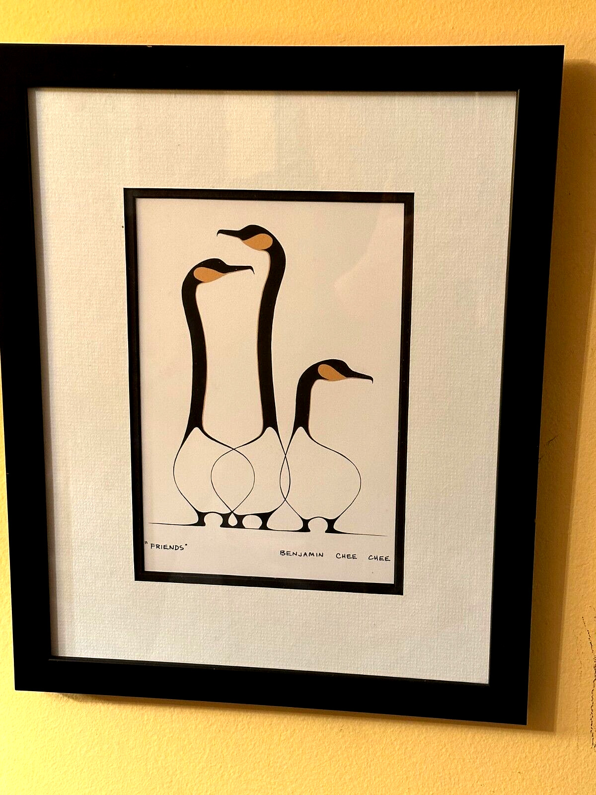Splendid Art print /Benjamin Chee Che Native Canada Three Geese Entitled Friends