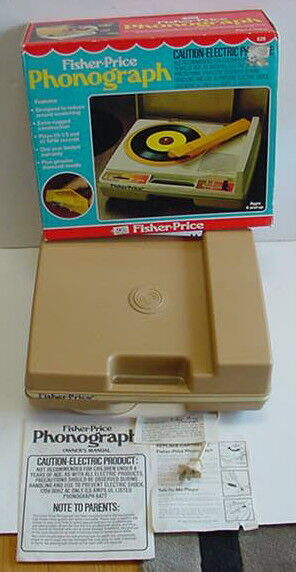 Vintage FISHER PRICE RECORD PLAYER PHONOGRAPH TURNTABLE 825 BOX MANUAL 1979-1981