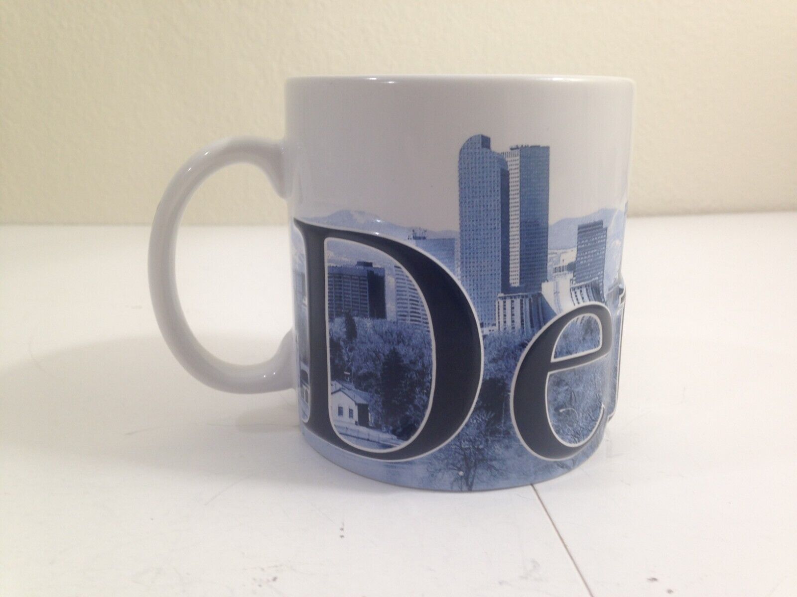 Denver Coffee mug cup Americaware 3D embossed raised letters skyline