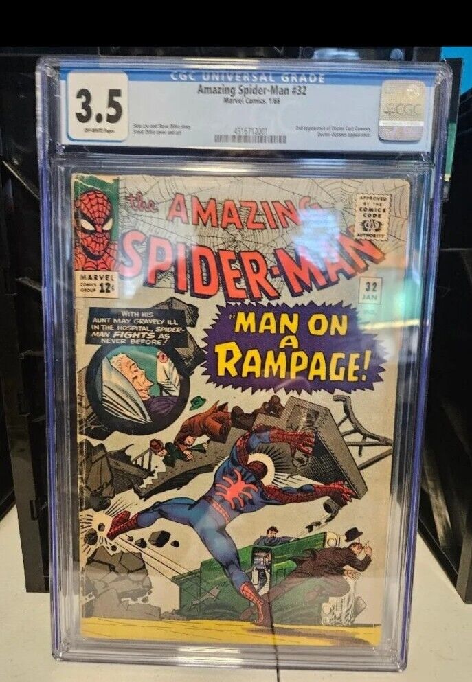 🔥AMAZING SPIDER-MAN #32 CGC 3.5 - 2ND APPEARANCE OF DR. CURT CONNERS 1966-