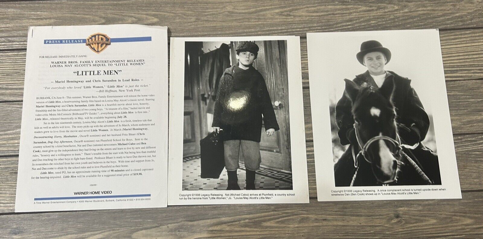 Vintage Little Men Press Release Paper and 2 Photos 