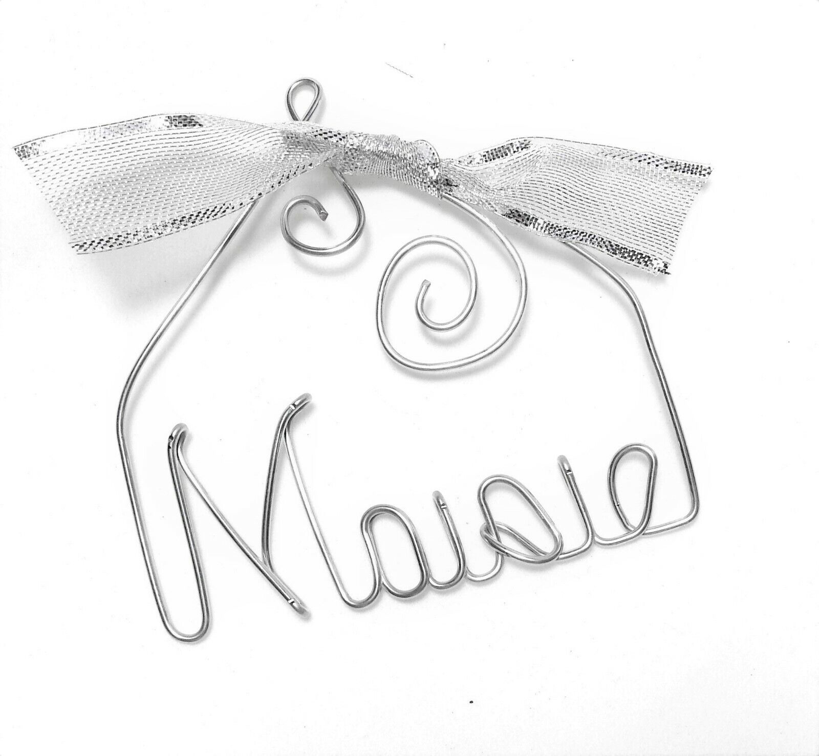 Christmas Ornament PERSONALIZED, Silver ANY NAME Custom Made