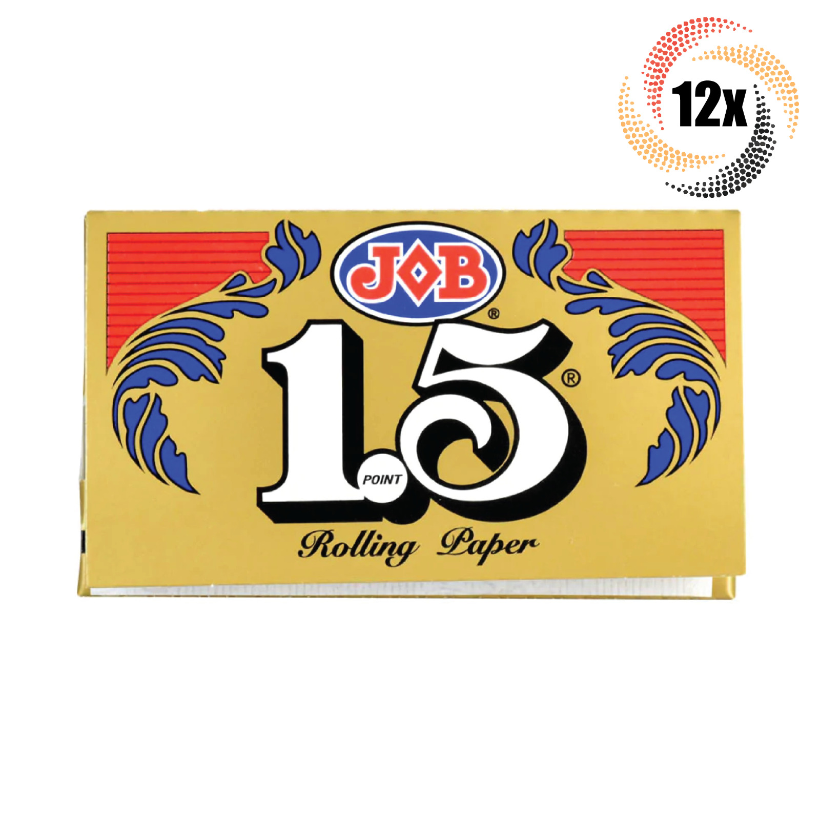 12x Packs Job Gold 1.5 | 24 Papers Per Pack | + 2 Free Rolling Tubes