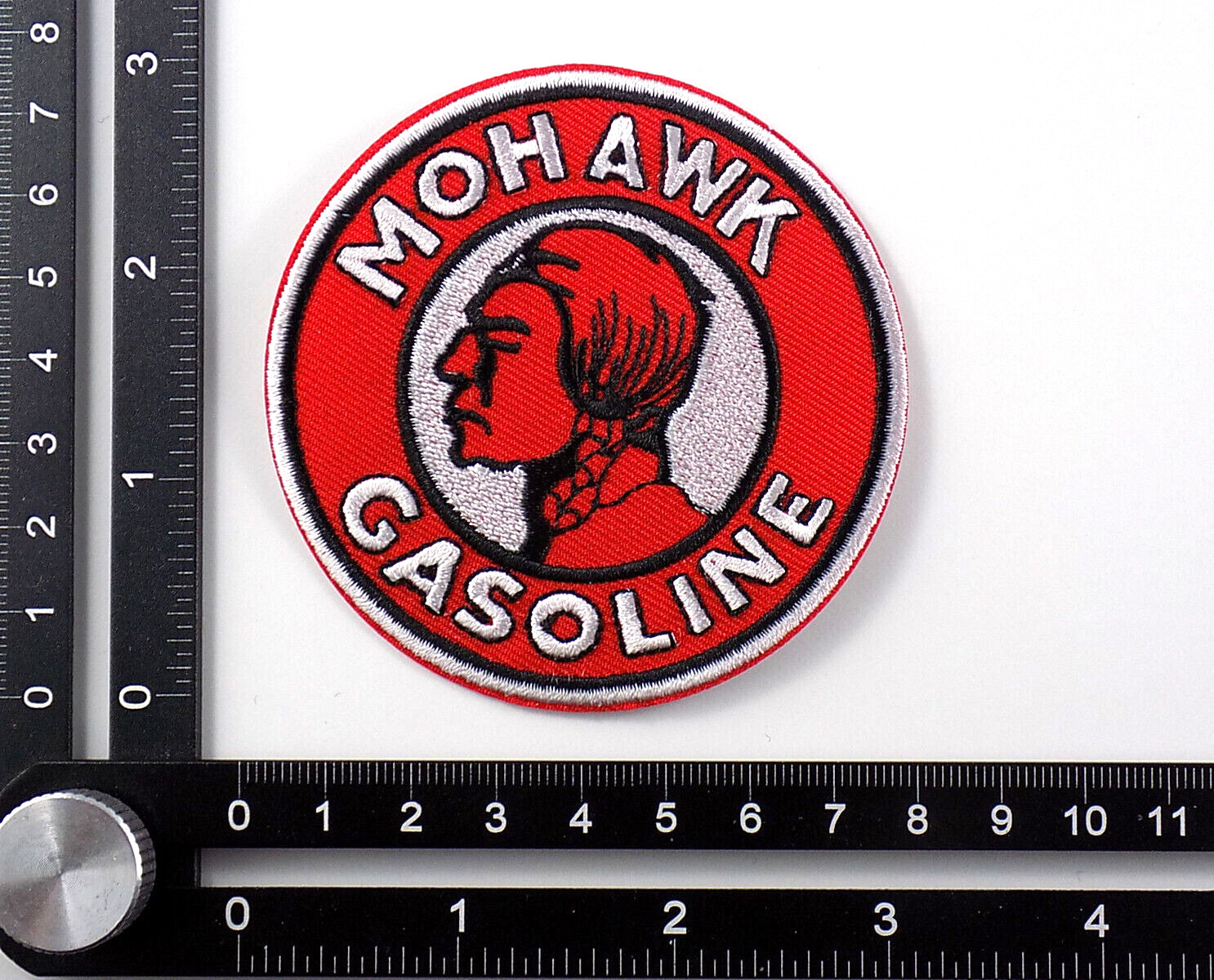 MOHAWK GASOLINE EMBROIDERED PATCH IRON/SEW ON ~3\