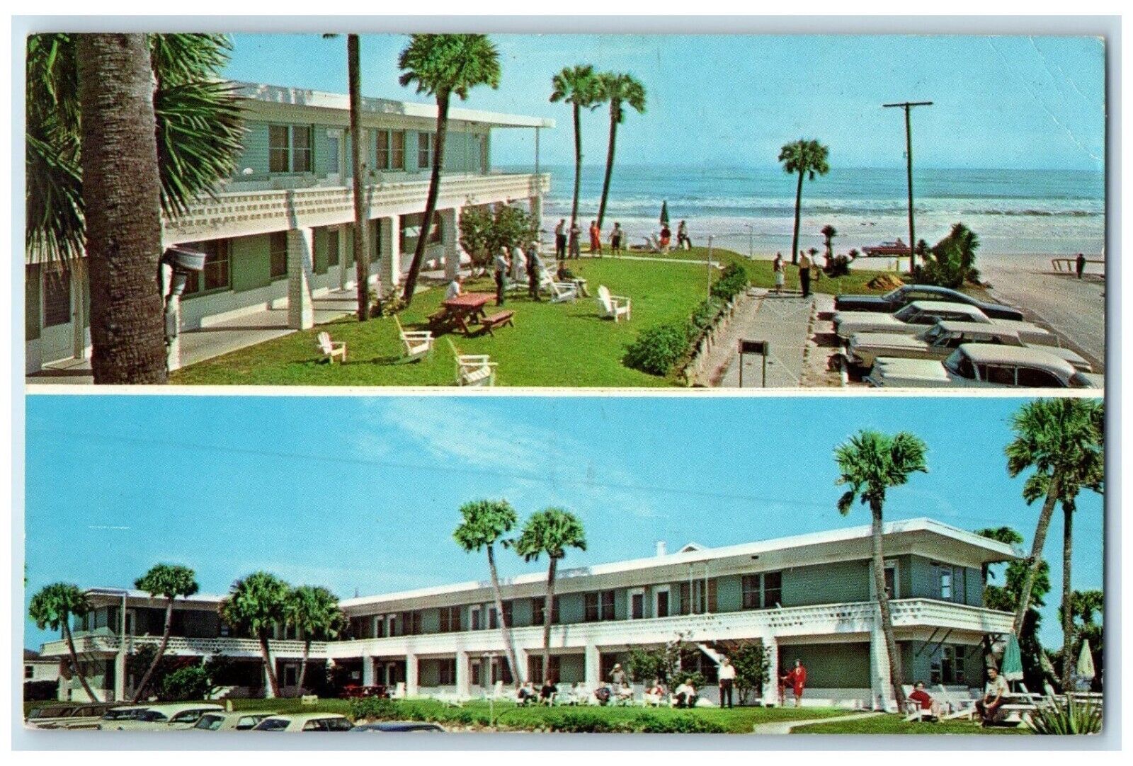 1965 Floritona North Atlantic Ave. Seabreeze Daytona Beach Florida FL Postcard