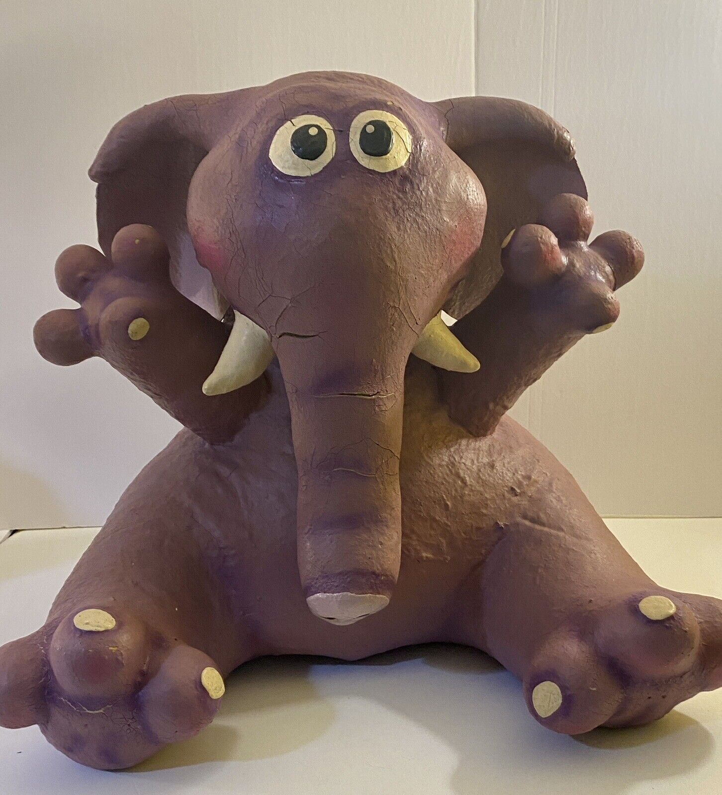 Rare Limited Edition Creatures Of Delite Edgar Purple Elephant Rubber Sculpture