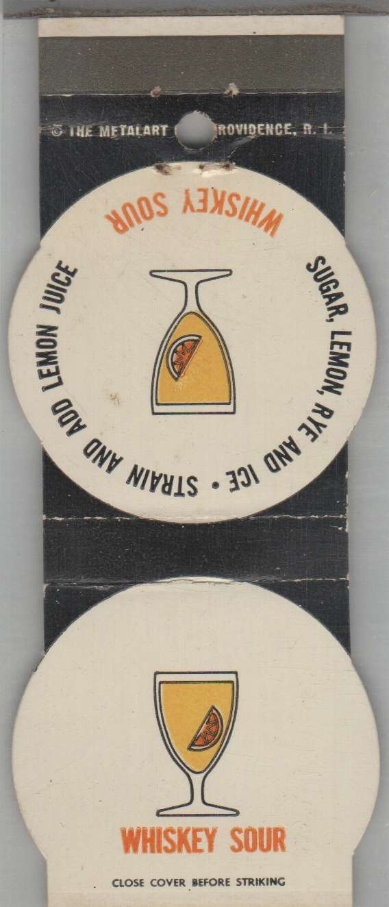 Matchbook Cover - Die Cut - How About A Whiskey Sour?