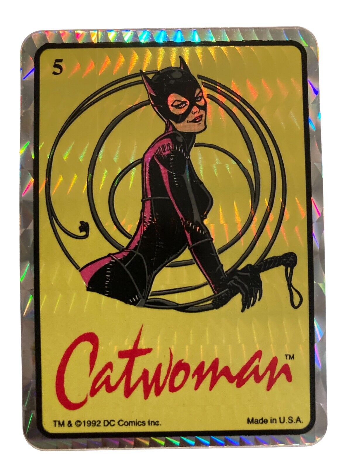 Vtg 1992 DC Comics Batman Returns Catwoman Vending Prism Sticker #5 Made in USA