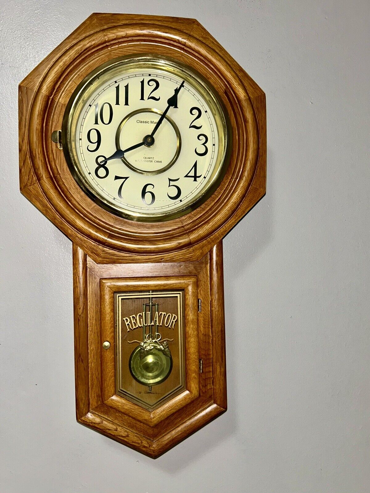 Vintage Regulator Clock Classic Manor,  Westminster Chime, READ DESCRIPTION.
