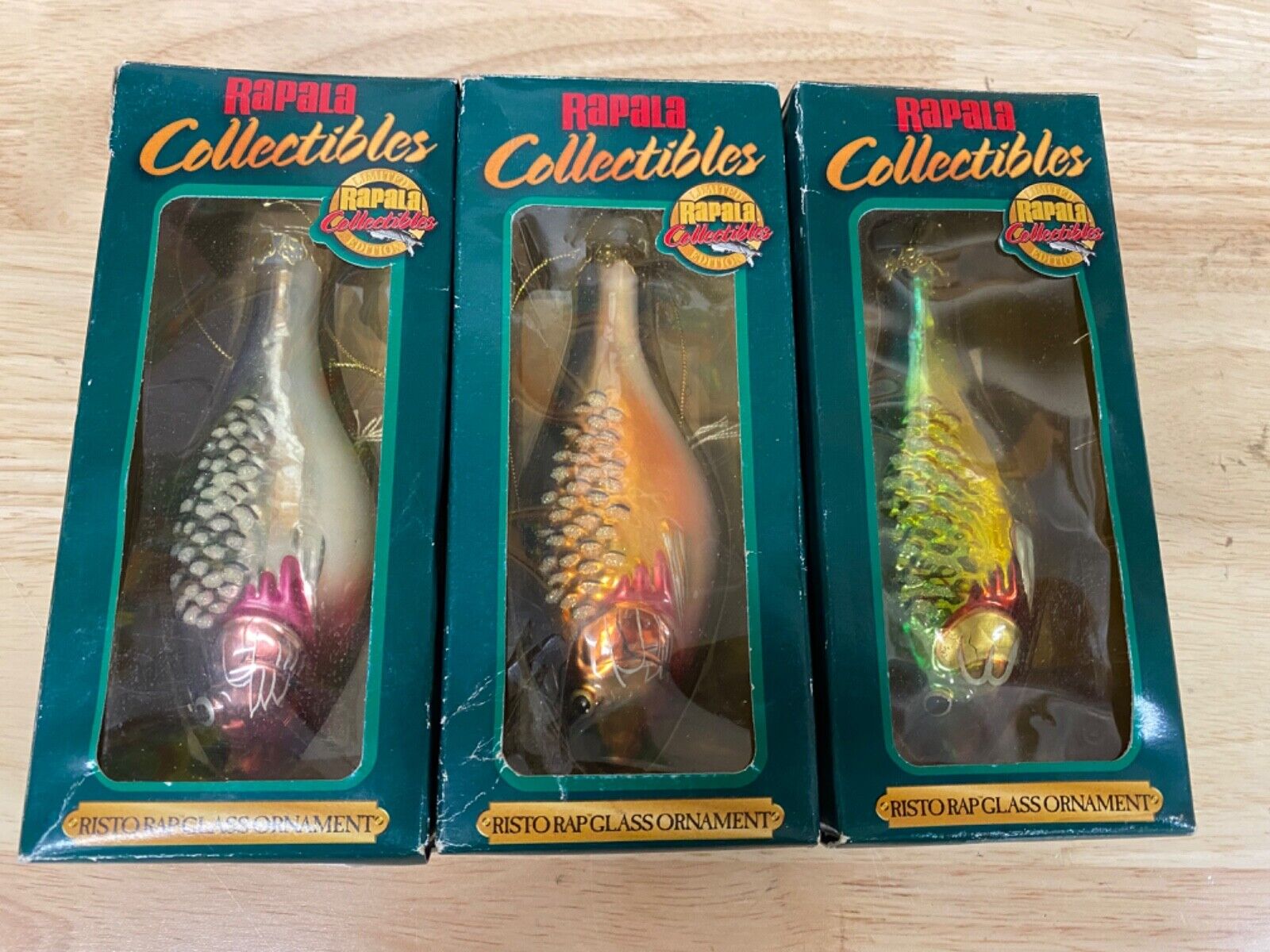 Rapala Collectors Glass Christmas Tree Ornament Ltd Ed Fishing Lure Fish 4.75”