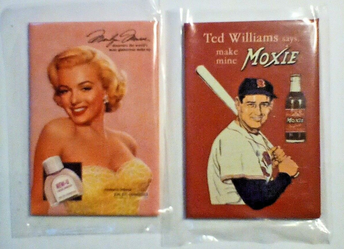 LOT  OF  TWO FRIDGE MAGNETS... Marilyn Monroe & TED  WILLIAMS  Nice Lot New  2x3