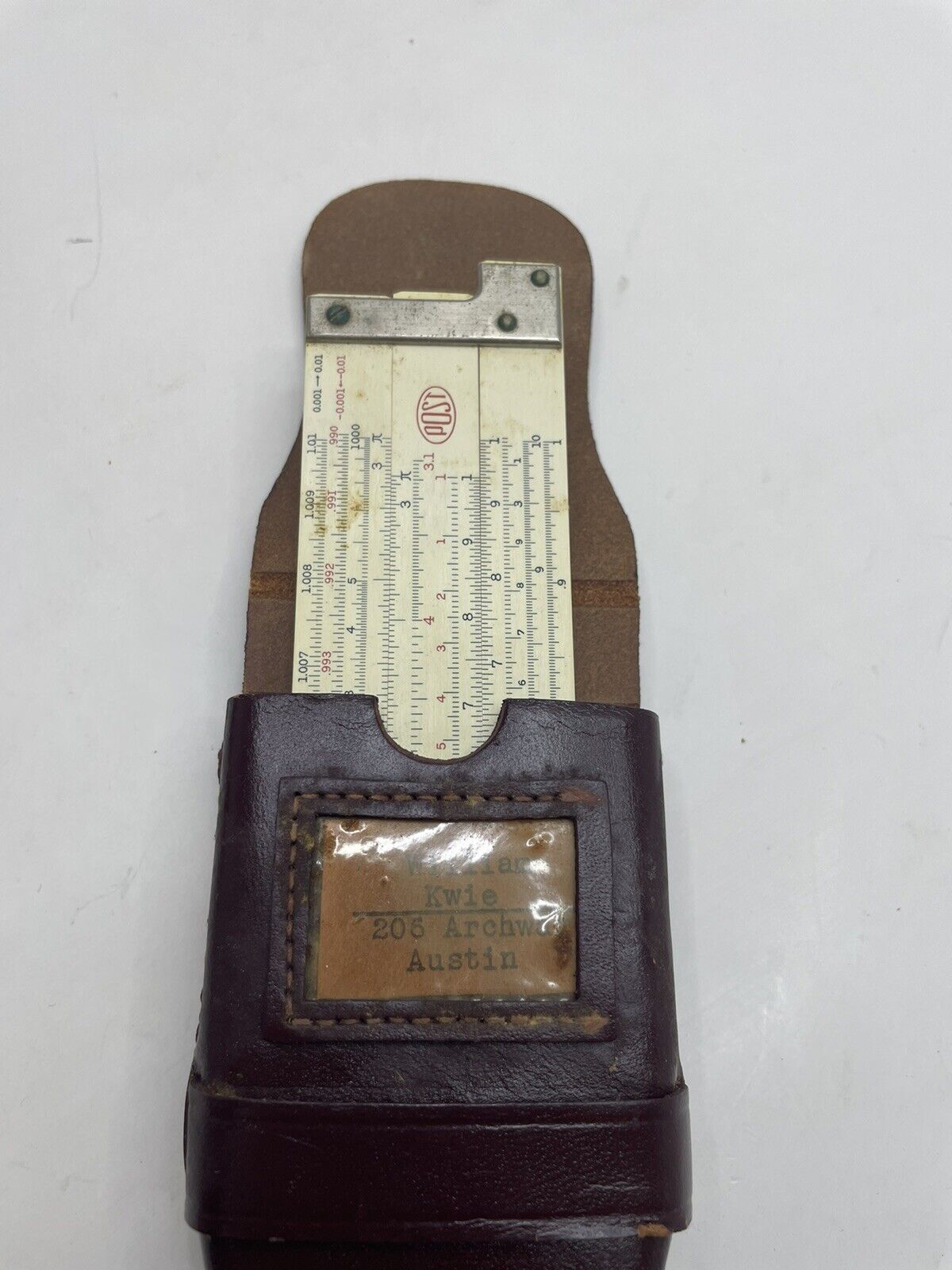 VINTAGE POST Versalog 1460 Hemmi Pocket Slide Rule with Leather Case & Box