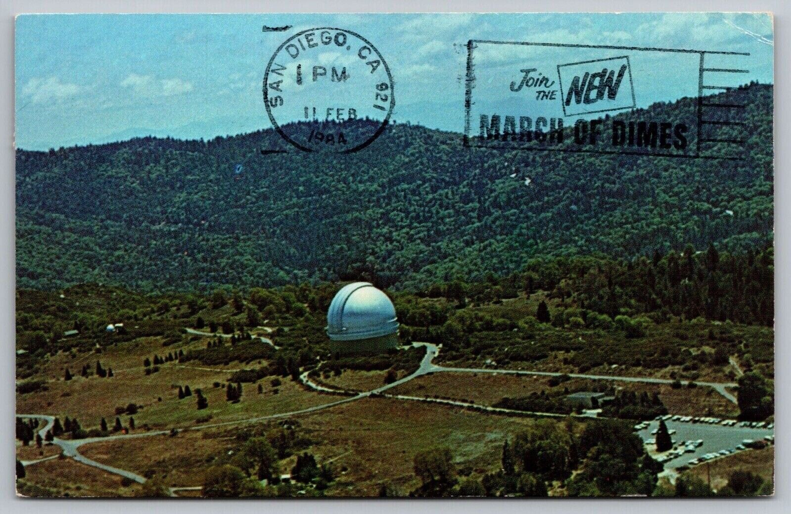 Aerial View Southern California Palomar Observatory Mountain San Diego Postcard