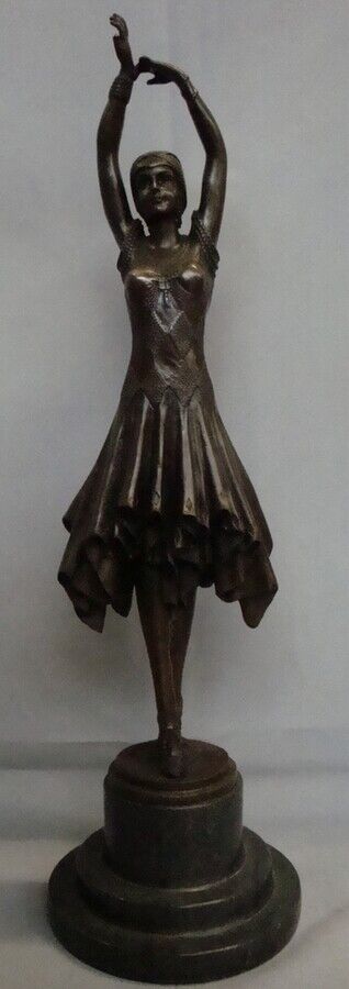 Statue Sculpture Dancer Art Deco Style Art Nouveau Style Bronze Signed