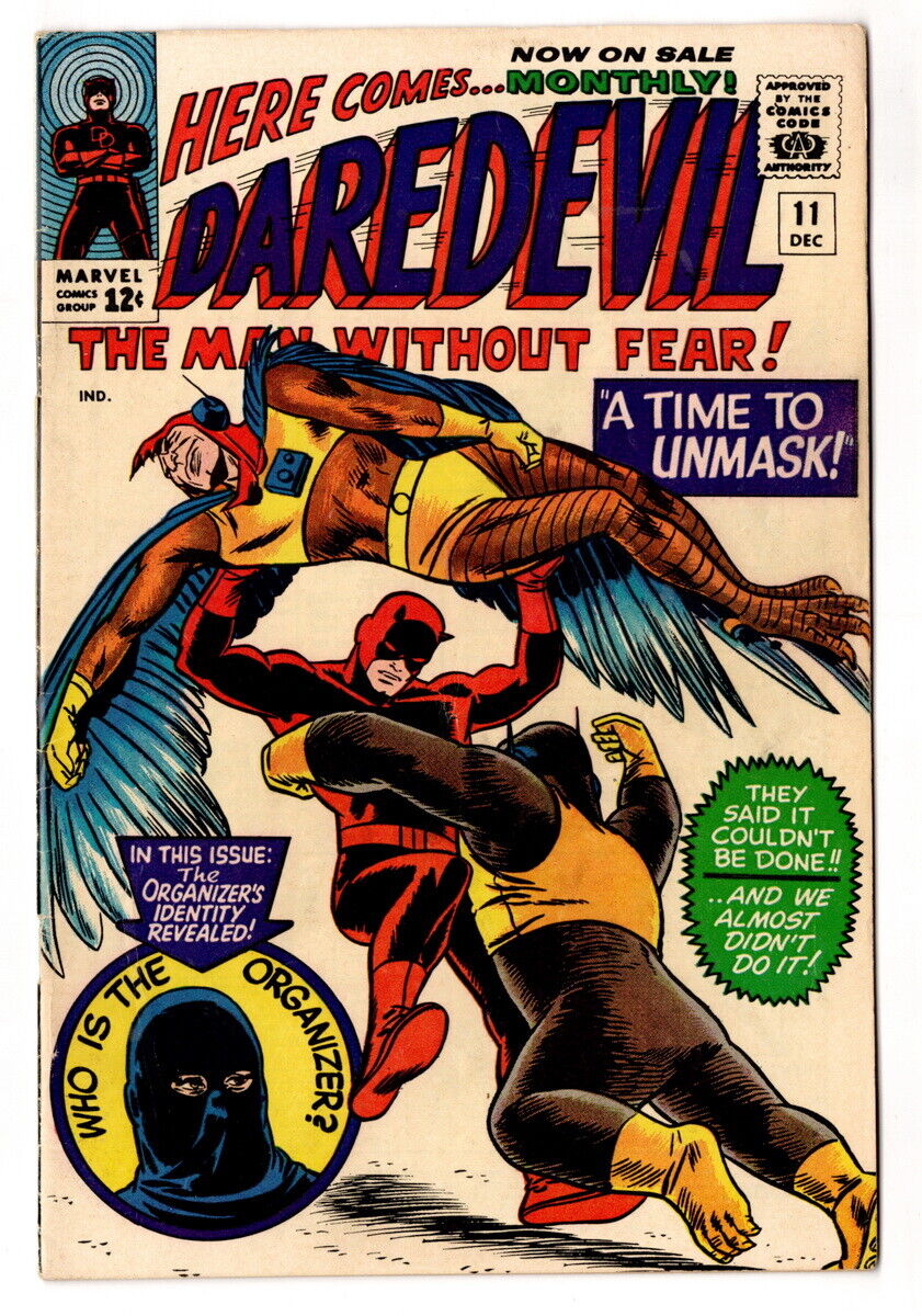 Daredevil #11, the Organizer, Cat Man, Ape Man, ++, 1965 BETTER GRADE