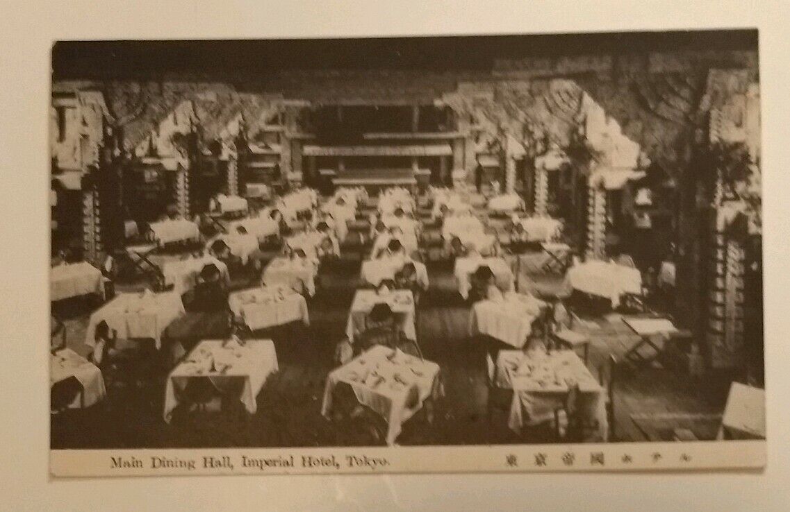 Tokyo,Japan-Imperial Hotel-Main Dining Hall Frank Lloyd Wright-Vtg Interior View