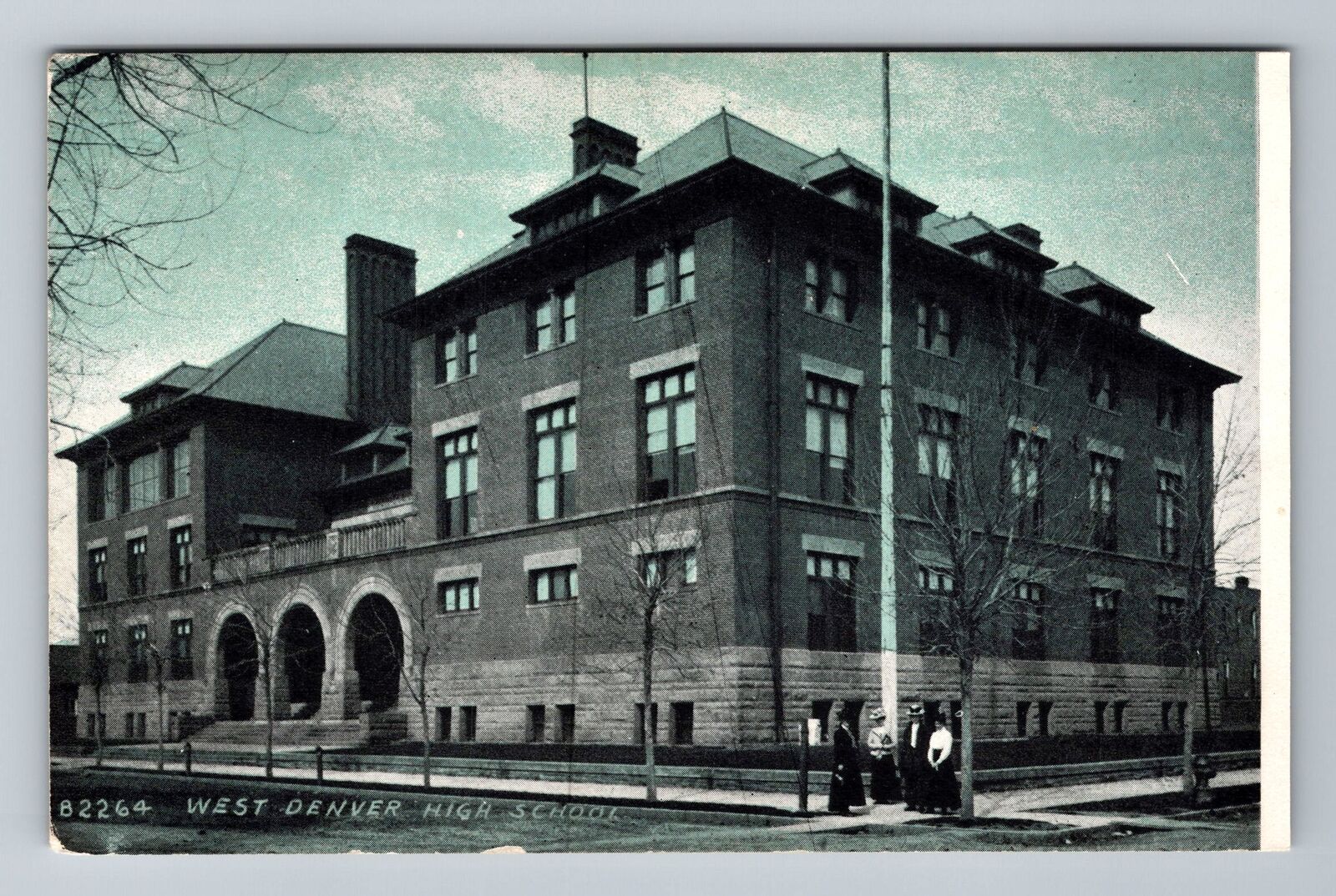 Denver CO-Colorado, West Denver High School, Outside, Vintage Postcard
