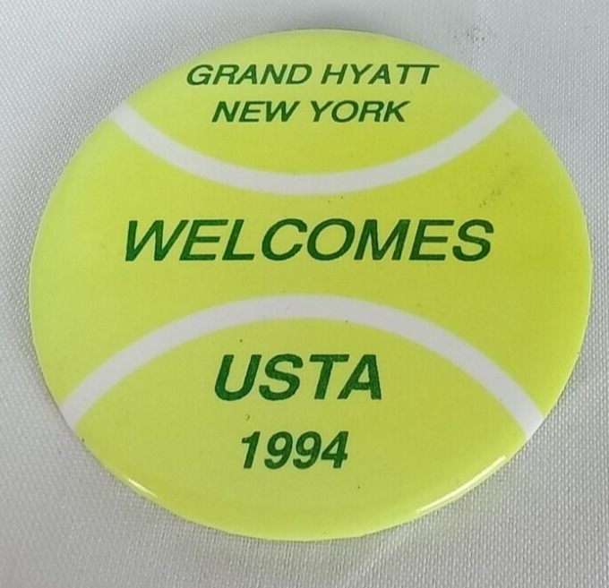 Grand Hyatt New York Welcomes USTA 1994 Pinback Button