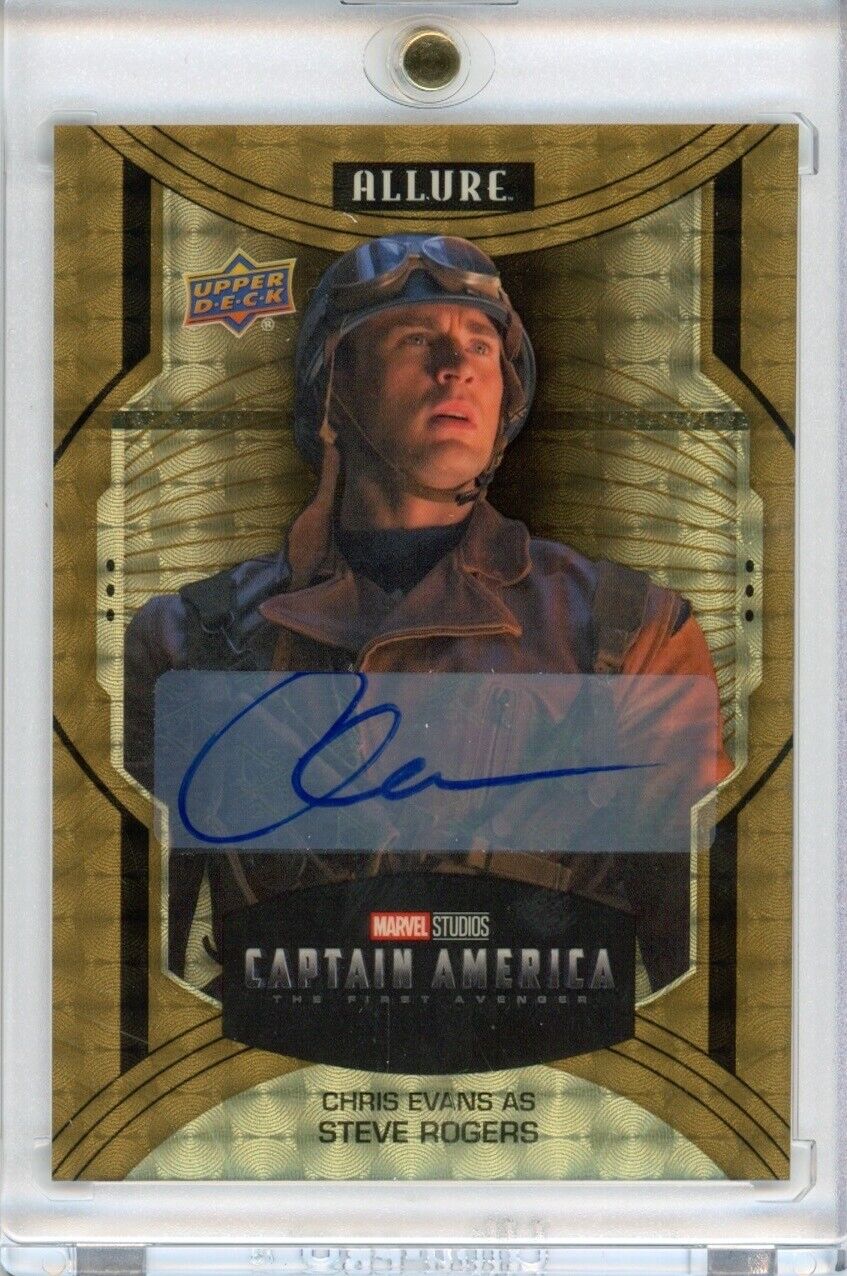 2023 UD Marvel Allure Chris Evans Cap America Golden Treasures Autograph #d 1/1