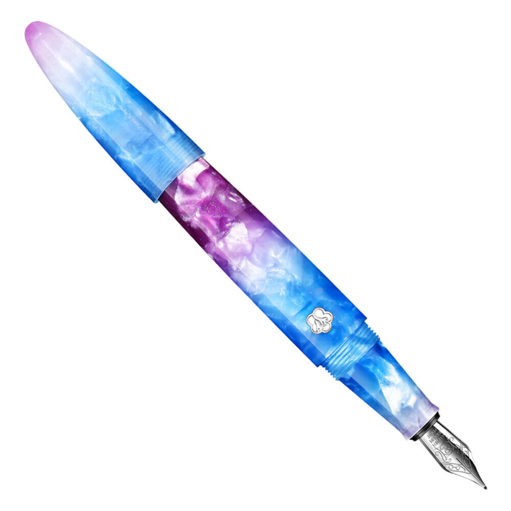 LIY FUTURE Resin Fountain Pen, Schmidt EF/ F Nib Writing Gift ( Pudding Lily )