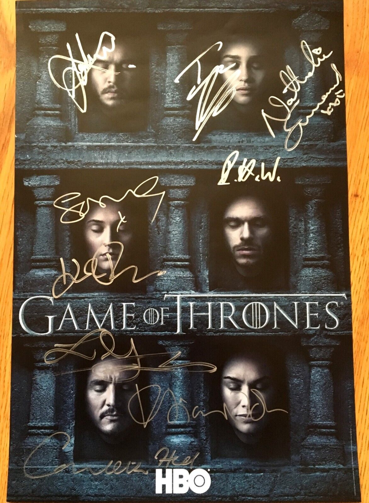 Game of Thrones cast signed 2016 SDCC poster Sophie Turner John Bradley Hill JSA