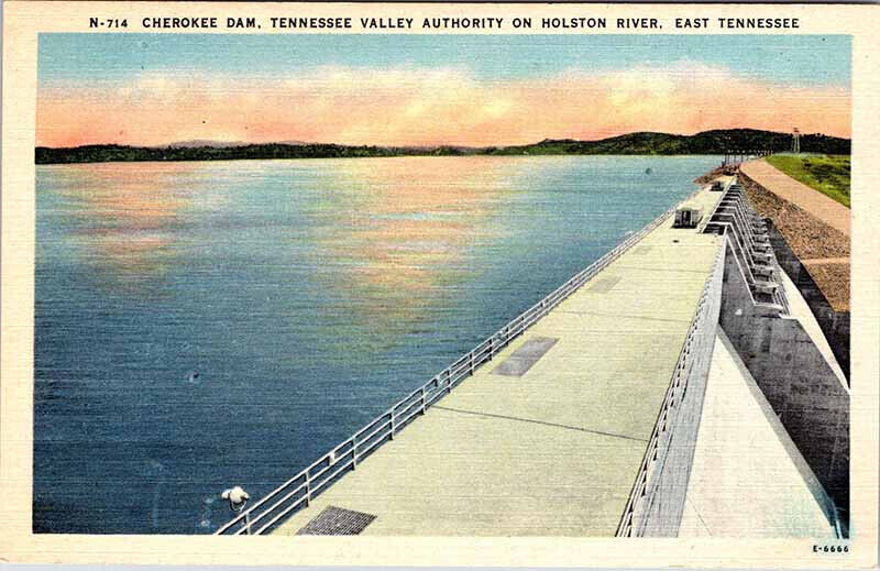 Postcard DAM SCENE Grainger County Tennessee TN AL1476