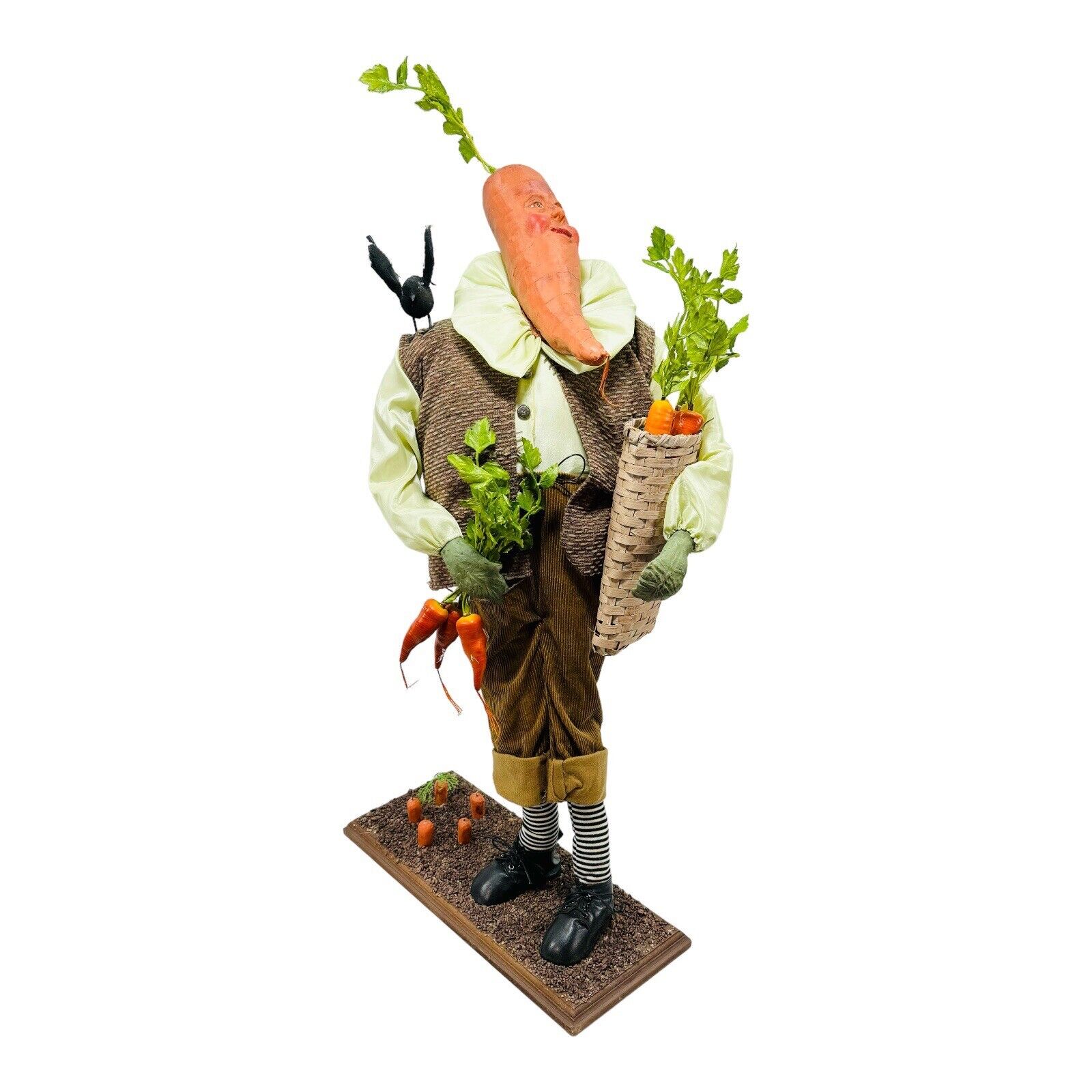 Anthropomorphic Carrot Vegetable Man Figurine In Garden Folk Art 3’2” Tall VTG