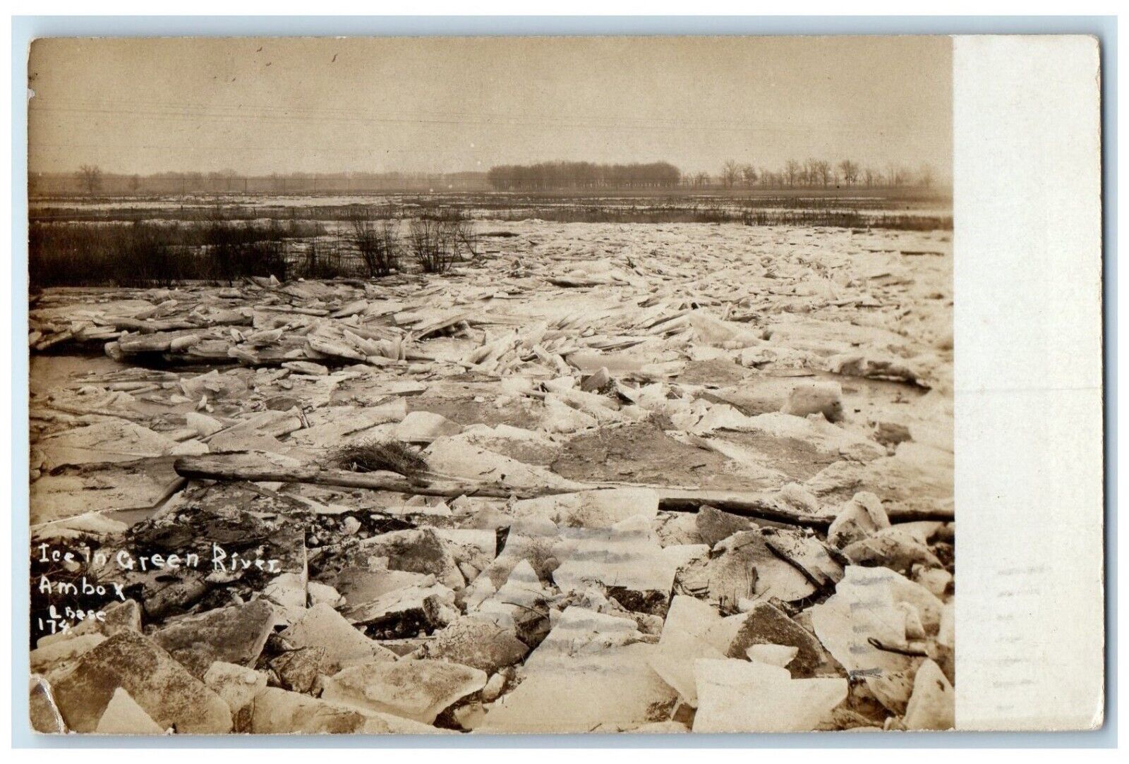 1908 Ice In Green River Amboy Illinois IL Chase RPPC Photo Antique Postcard